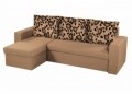 Coltar extensibil reversibil Oslo Cappuccino Black Flower Bedora, cu lada de depozitare, 247x148x78 cm