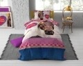 Lenjerie de pat pentru o persoana, Love Horse Pink, Dreamhouse, 2 piese, 100% bumbac, multicolora