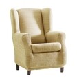 Husa fotoliu elastica bi-stretch, Aquiles, wing chair, bej C/1