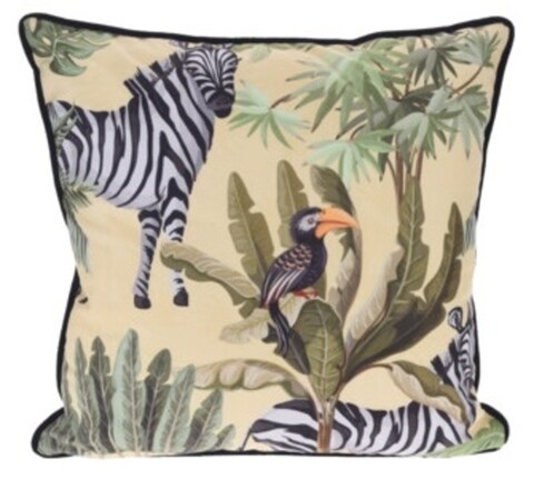 Perna decorativa Jungle, 45x45 cm, poliester, crem