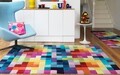 Covor Patch Bedora, 160x230 cm, 100% lana, multicolor, finisat manual