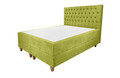 Pat matrimonial, Stockholm, Chester E, 140x200 cm, saltea tip Pocket, topper memory, Verde