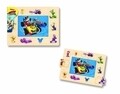 Puzzle 2 in 1 Mickey si piloții de curse, 16 piese, lemn, multicolor