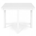 Set dining, Masa + 4 scaune, Waly, 90 x 90 x 74 cm, lemn/piele ecologica, alb/bej