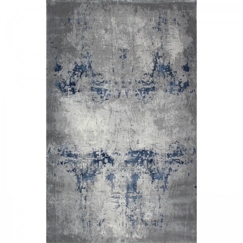 Covor rezistent CM 07 - Grey, Navy , 80x150 cm, gri/bleumarin