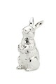 Decoratiune Cute Rabbit, Hermann Bauer, H12 cm, argintiu