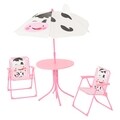 Set mobilier de gradina pentru copii, 4 piese, Cow, roz