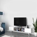 Comoda TV Dore, Maison in Design, 160 x 29.7 x 40.6 cm, PAL, alb/natural