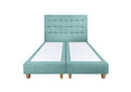 Pat matrimonial, Stockholm, Buttons E, 160x200 cm, saltea tip Pocket, topper memory, Mint