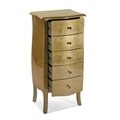 Comoda cu 5 sertare Cagliari Gold, Versa, 48x36x100 cm, lemn de brad