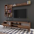 Comoda TV cu 3 rafturi de perete M42 - 311, Wren, 180 x 35 x 48.6 cm/ 90 cm/133 cm, walnut