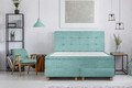 Pat matrimonial, Stockholm, Dots E, 140x200 cm, saltea tip Pocket, topper memory, Mint