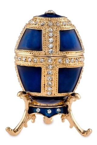 Cutie decorativa Egg, Hermann Bauer, 4x7.5 cm, albastru
