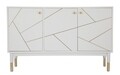 Comoda cu 3 usi Luxy, Mauro Ferretti, 120 x 45 x 75 cm, lemn de pin/fier, alb/auriu