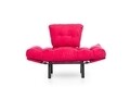Fotoliu extensibil Nitta Single, Futon,135x70 cm,metal, fucsia