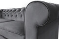 Canapea Oxford Chesterfield, 93x183x75 cm, 2 locuri, Gri antracit