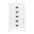 Comoda cu 5 sertare, Pechino, Bizzotto, 44x34x76.5 cm, MDF, alb