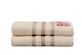 Set 2 prosoape de maini, Beverly Hills Polo Club, Botanik, 50x90 cm, 100% bumbac, crem
