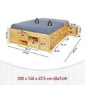 Pat multifunctional dublu, 140x200 cm, Claas, Inter Link, lemn, natur