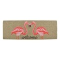 Covoras de intrare, Esschert, Flamingo, 25 x 75 cm, fibra nuca de cocos/PVC