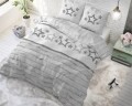 Lenjerie de pat dubla Stars and Stars Grey, Sleeptime, 3 piese, cotton blended, gri