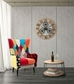 Fotoliu Imperial, Mauro Ferretti, 73 x 79 x 106 cm, lemn de arbore de cauciuc/fier/catifea, multicolor