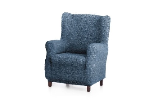 Husa fotoliu elastica bi-stretch, Premium Roc, wing chair, albastru C/3