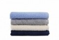 Set 4 prosoape de baie cu cos alb, Beverly Hills Polo Club, 30x30 cm,  100% bumbac, albastru/gri/alb/albastru inchis