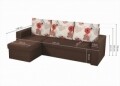 Coltar extensibil reversibil Oslo Dark Chocolate Roses Flower, cu lada de depozitare, 247x148x78 cm