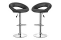 Set 2 scaune bar,  Bedora Oval, piele ecologica, negru