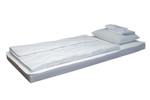 Pachet de dormit situatii de urgenta TEMPO -saltea 90x200x10 cm, perna 50x70 cm, pilota 140x200 cm, lenjerie 1P