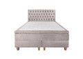 Pat matrimonial, Stockholm, Chester E, 160x200 cm, saltea tip Pocket, topper memory, Taupe