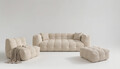 Canapea Bellezza, 3L, 233x104x72 cm, Bej sand