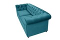 Canapea extensibila Oxford Chesterfield, 88x216x75 cm, 3 locuri, Azur