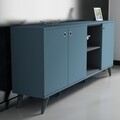 Comoda AMATA-C, Gauge Concept, 180x37x79 cm, PAL, antracit/albastru