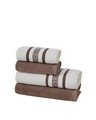 Set 4 prosoape de baie HT, Class, 100% bumbac, maro