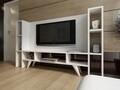 Comoda TV HAN1, Gauge Concept, 154x30x92 cm, PAL, alb
