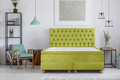 Pat matrimonial, Stockholm, Chester E, 180x200 cm, saltea tip Pocket, topper memory, Verde