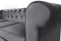 Canapea Oxford Chesterfield, 93x214x75 cm, 3 locuri, Gri antracit