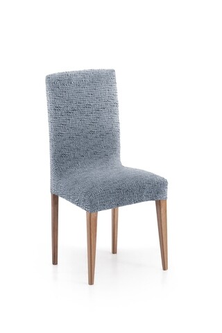 Set 2 huse scaun elastice bi-stretch, Candy, inaltime spatar pana la 55 cm, albastru C/3