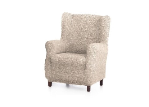 Husa fotoliu elastica bi-stretch, Premium Roc, wing chair, natural C/0
