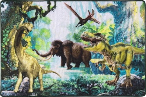 Covor Dinosaur World, Confetti, 100x150 cm, poliamida, multicolor