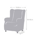 Husa fotoliu elastica bi-stretch, Aquiles, wing chair, natural C/0