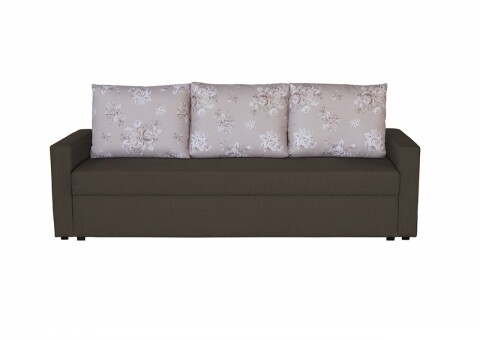 Canapea Extensibila Firenze Dark Chocolate Beige Flower 218x85x85 cm, cu lada de depozitare