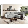 Coltar extensibil dreapta Lea Silver, 3 locuri, 248 x 87 x 176 cm, gri deschis silver