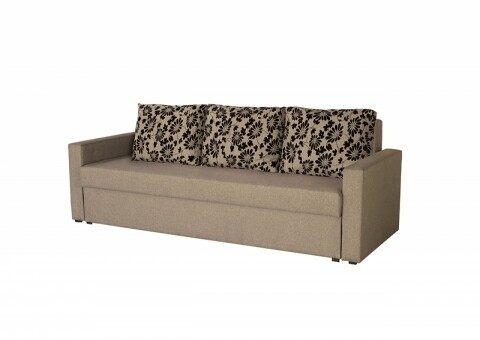 Canapea Extensibila Firenze Cappuccino Black Flower 218x85x85 cm + lada de depozitare