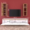 Comoda TV cu raft de perete si cabinet M14 - 412, Wren, 180 x 35 x 48.6 cm/90 cm, white/walnut