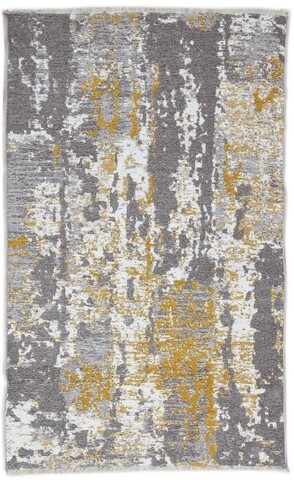 Covor Eko rezistent, NK 02 - Yellow, Grey, 100% poliester,  115 x 180 cm