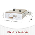 Pat multifunctional dublu, 160x200 cm, Till, Inter Link, lemn, alb