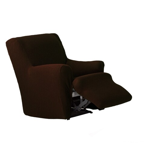 Husa fotoliu cu recliner elastica bi-stretch, Cora, maro C/7